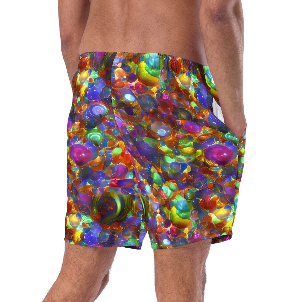 Prismatic Pebble Riot on Swim Trunks — Right Back