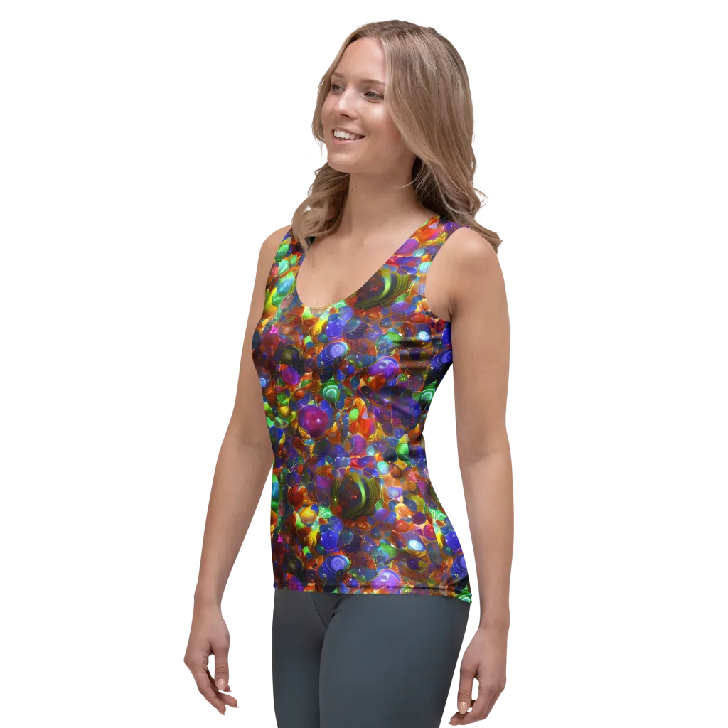 Prismatic Pebble Riot on Women's Tank Top — Left Front