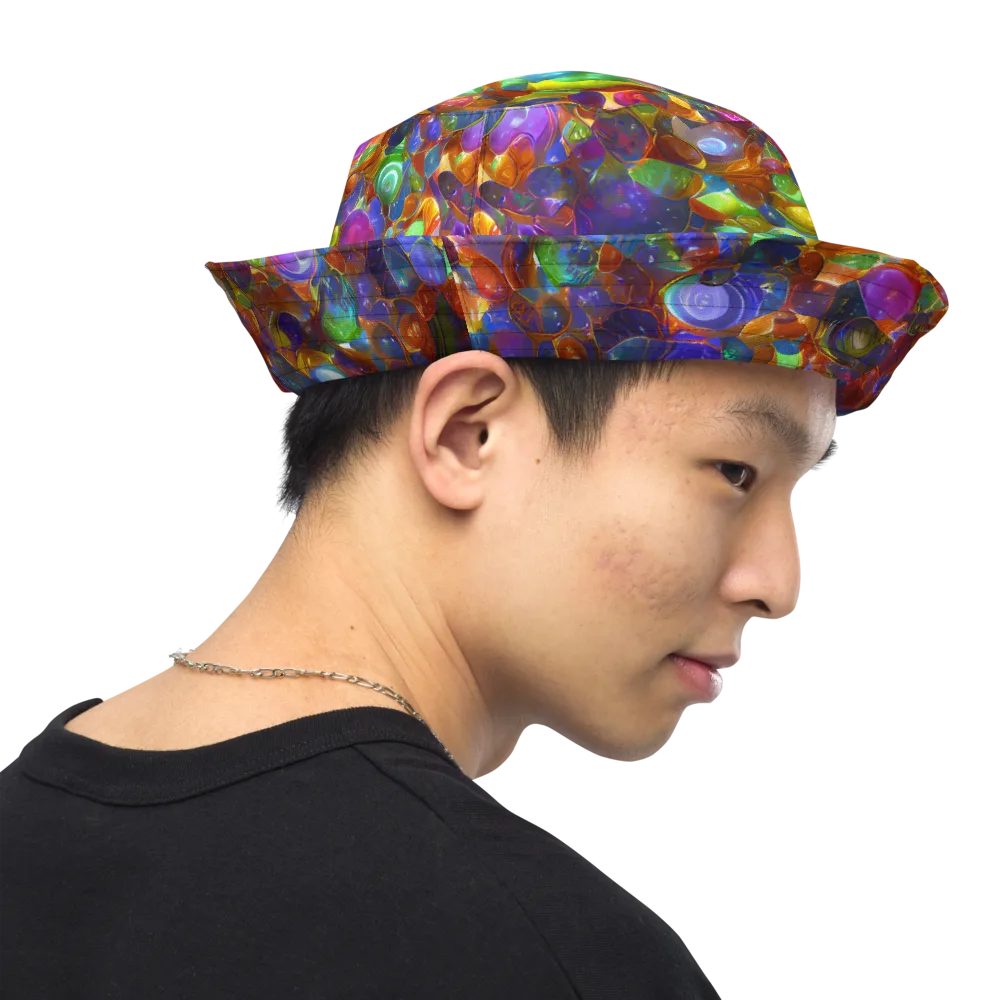 Prismatic Pebble Riot on Reversible Bucket Hat — Right Outside