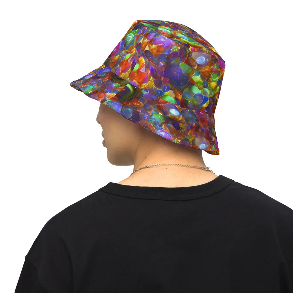 Prismatic Pebble Riot on Reversible Bucket Hat — Back Inside