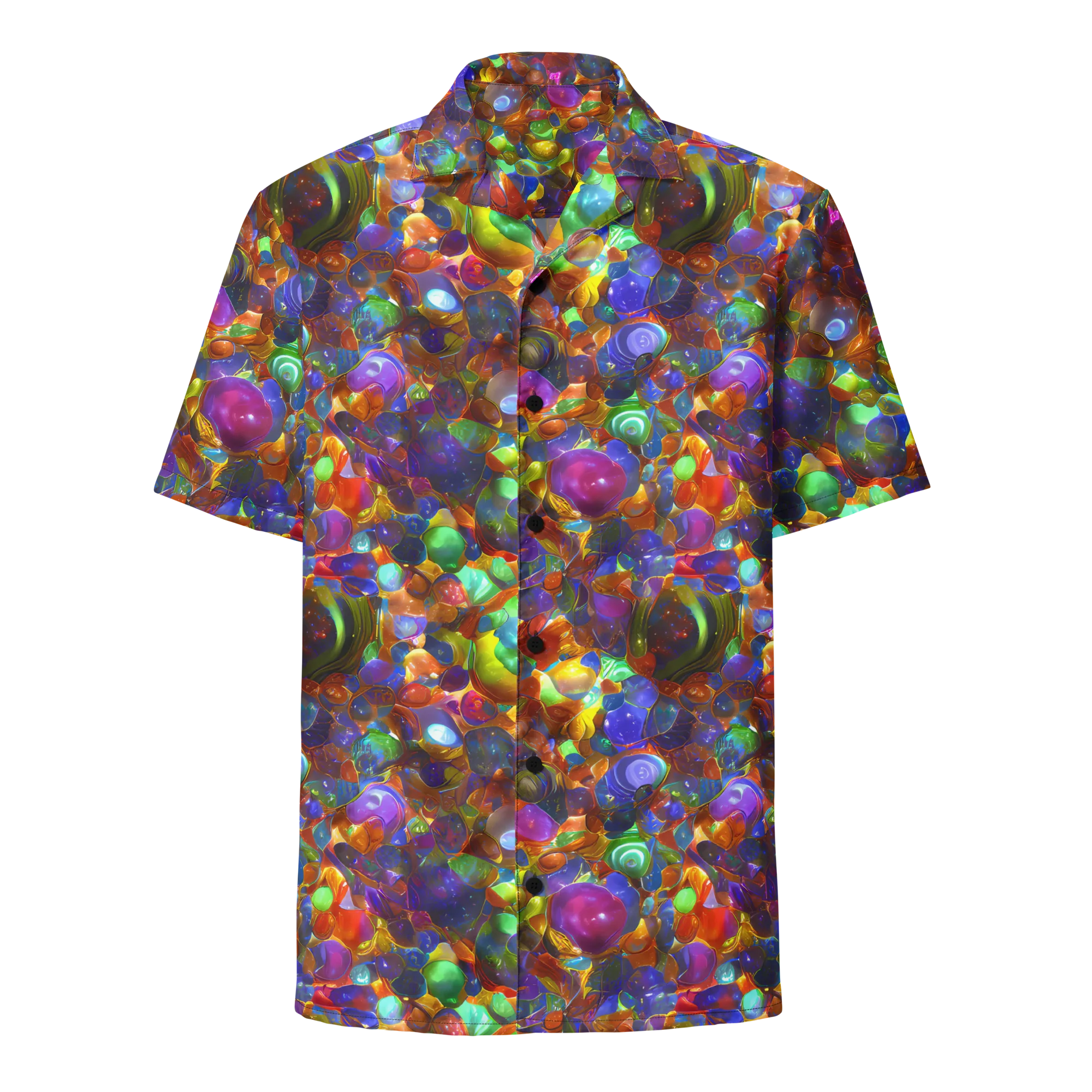 Prismatic Pebble Riot on Button Shirt — Front