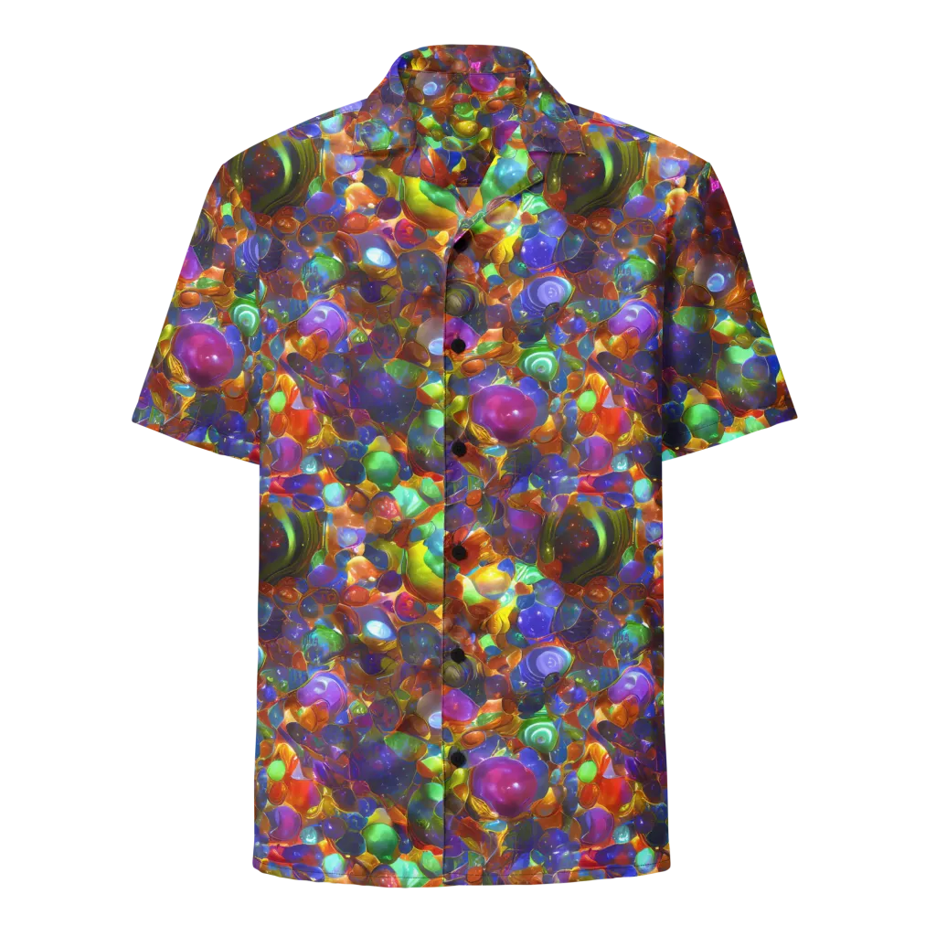 Prismatic Pebble Riot on Button Shirt — Front