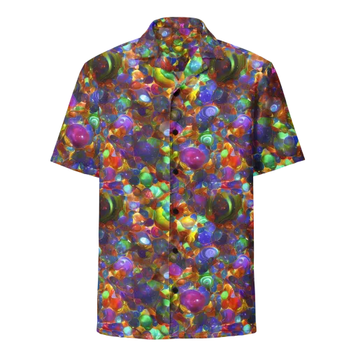 Prismatic Pebble Riot on a Button Shirt
