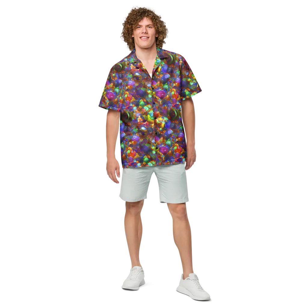 Prismatic Pebble Riot on Button Shirt — Front