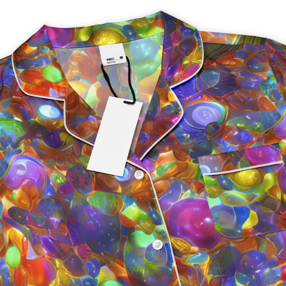 Prismatic Pebble Riot on Women's Short Sleeve Pajama Top — Product details