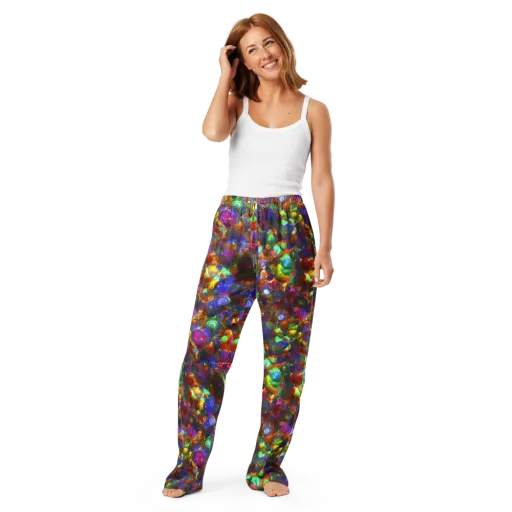 Prismatic Pebble Riot on a Women's Pajama Pants