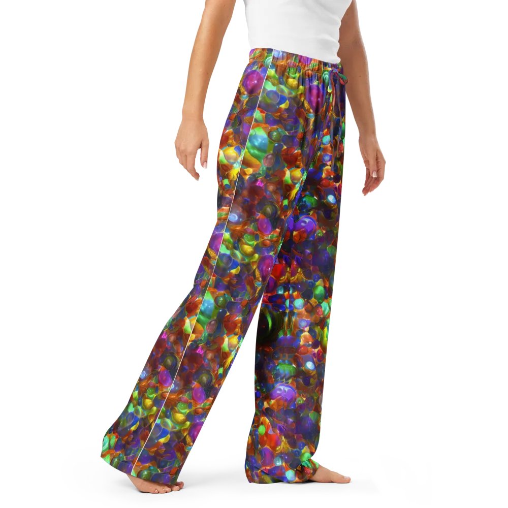 Prismatic Pebble Riot on Women's Pajama Pants — Right Front