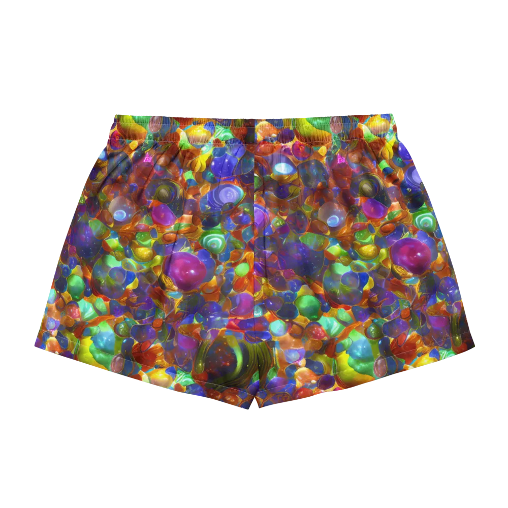 Prismatic Pebble Riot on Women's Pajama Shorts — Back