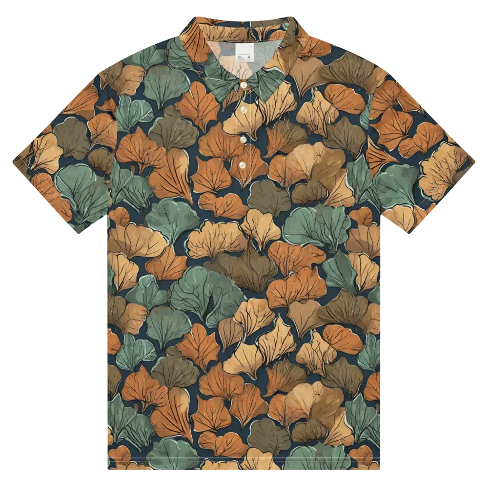 Midnight Foliage on Men's Slim Fit Polo Shirt — Front