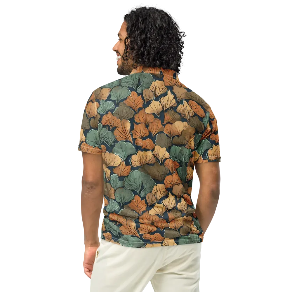 Midnight Foliage on Men's Slim Fit Polo Shirt — Back