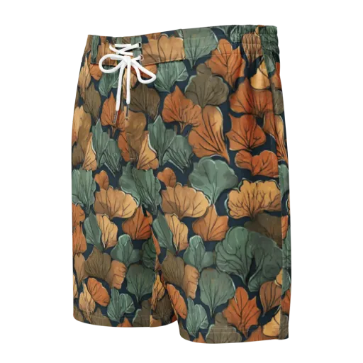 Midnight Foliage on a Men's Board Shorts