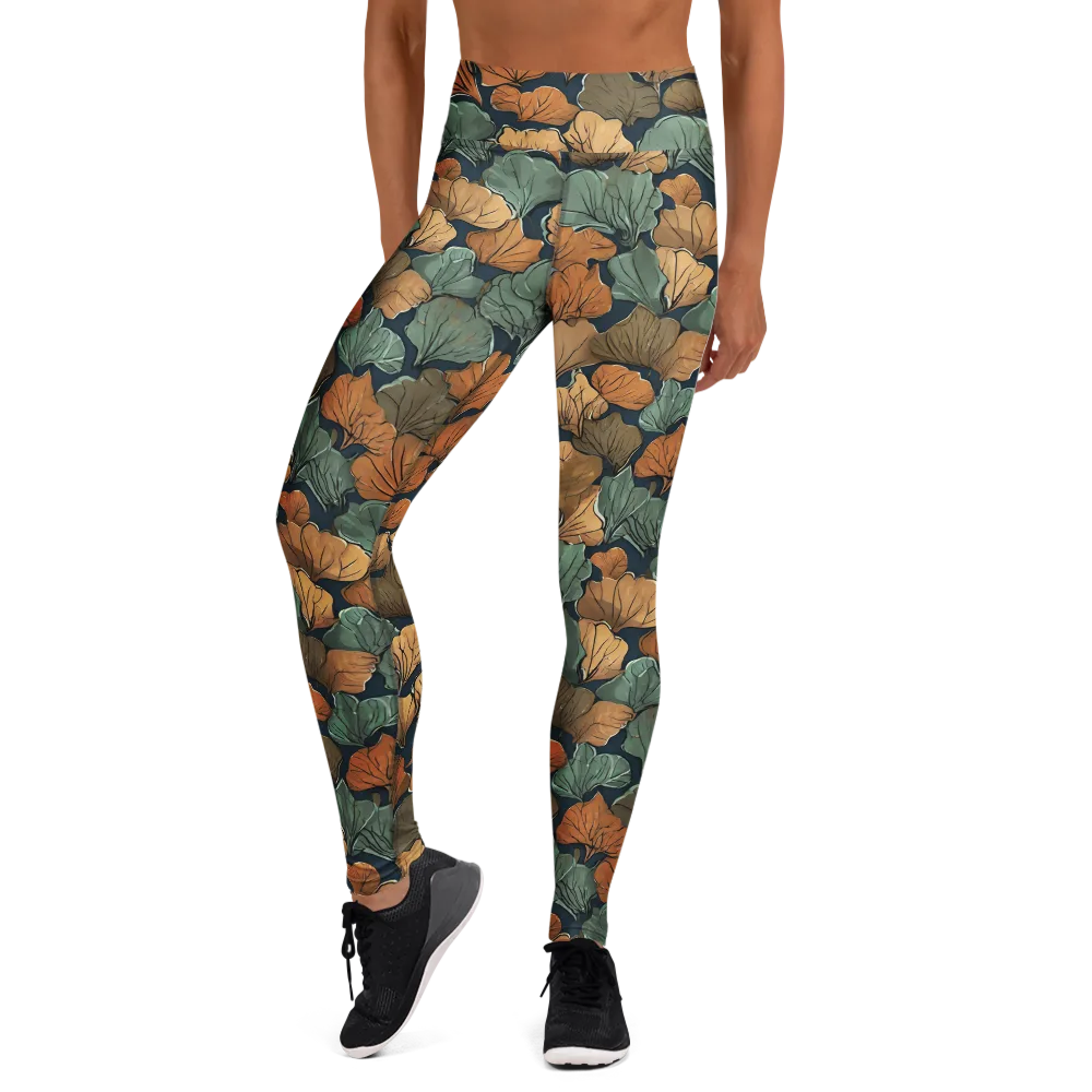 Midnight Foliage on Yoga Leggings — Front