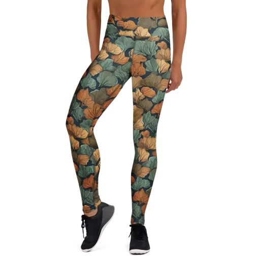 Midnight Foliage on a Yoga Leggings