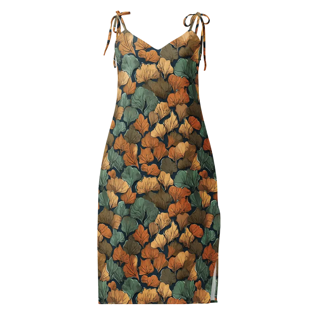 Midnight Foliage on Slip Dress — Front