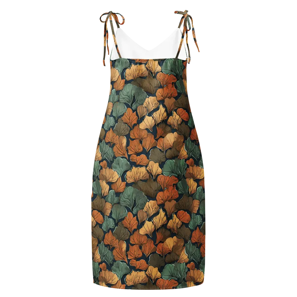 Midnight Foliage on Slip Dress — Back