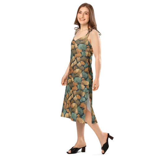 Midnight Foliage on a Slip Dress