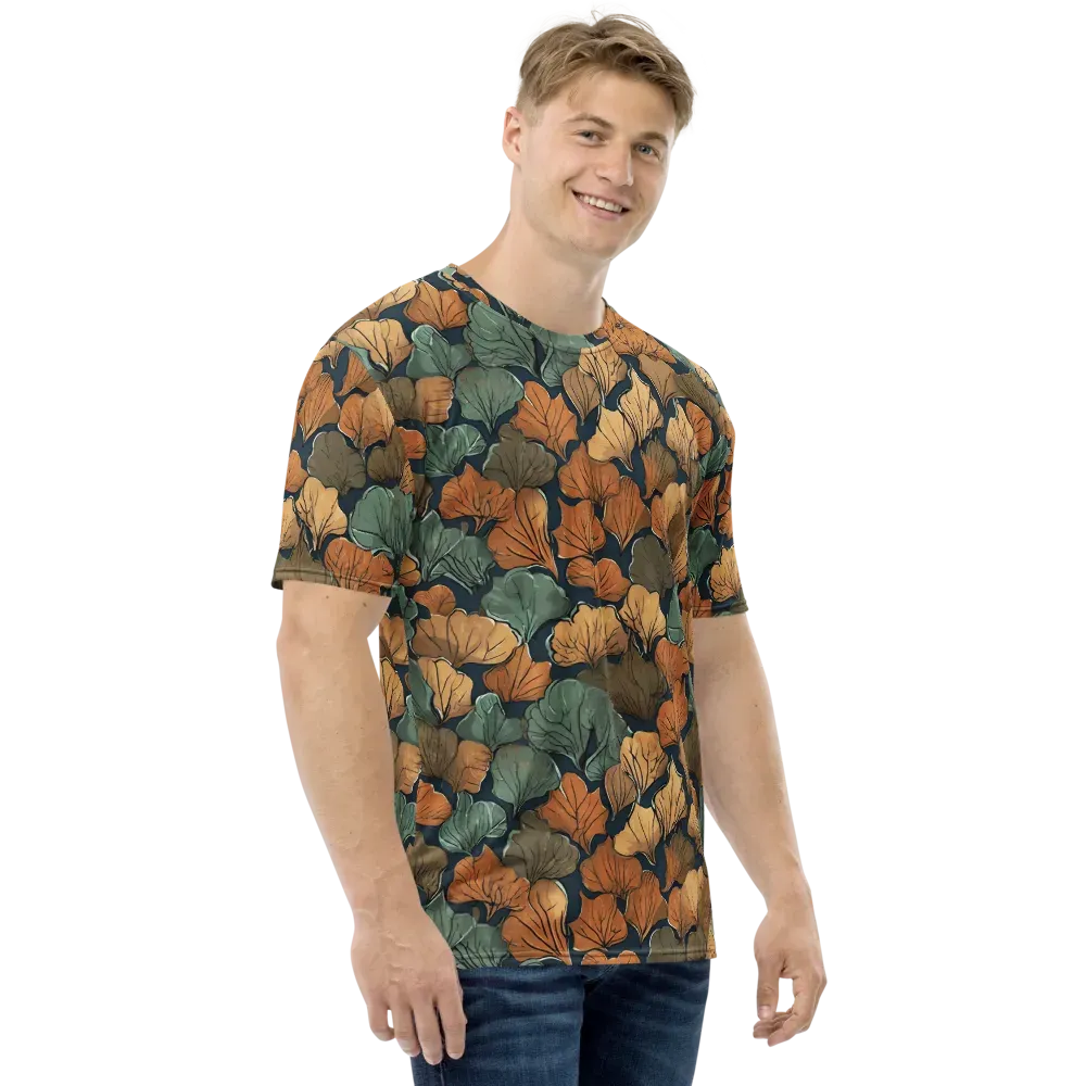 Midnight Foliage on Men's Crew Neck T-Shirt — Right