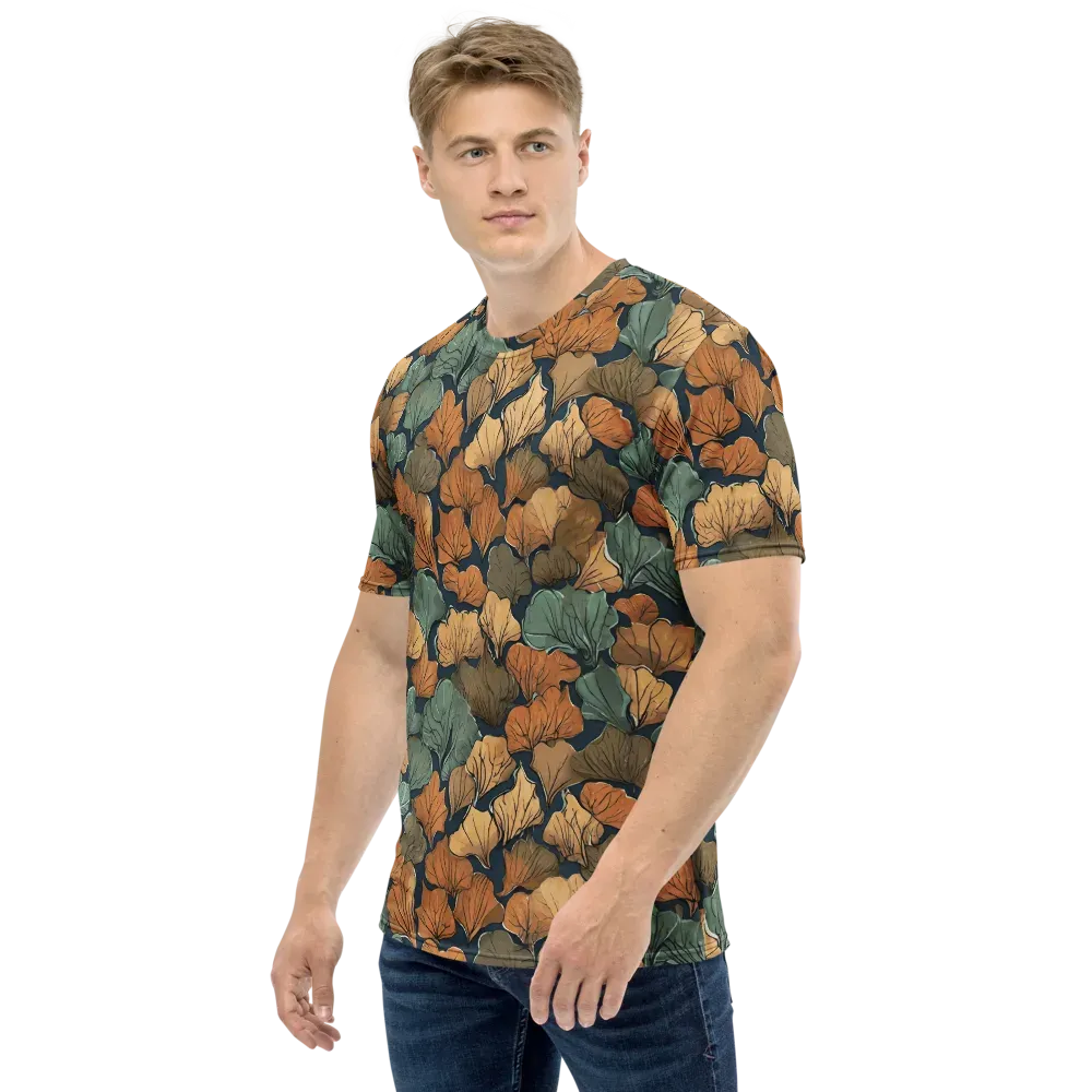 Midnight Foliage on Men's Crew Neck T-Shirt — Left