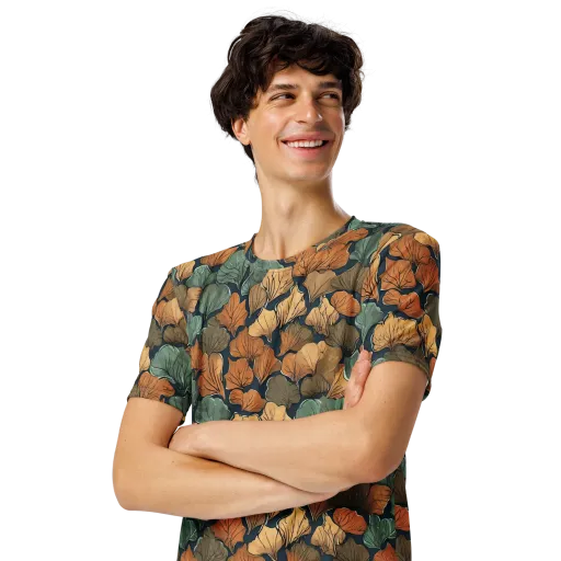 Midnight Foliage on a Men's Crew Neck T-Shirt