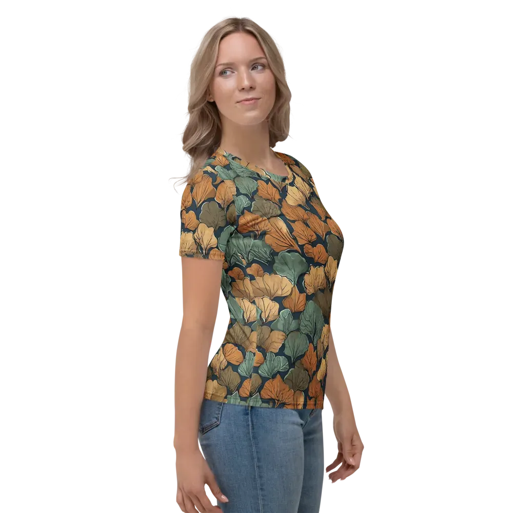 Midnight Foliage on Women's Crew Neck T-Shirt — Right