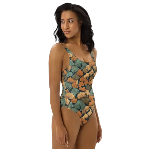 Midnight Foliage on a One-Piece Swimsuit