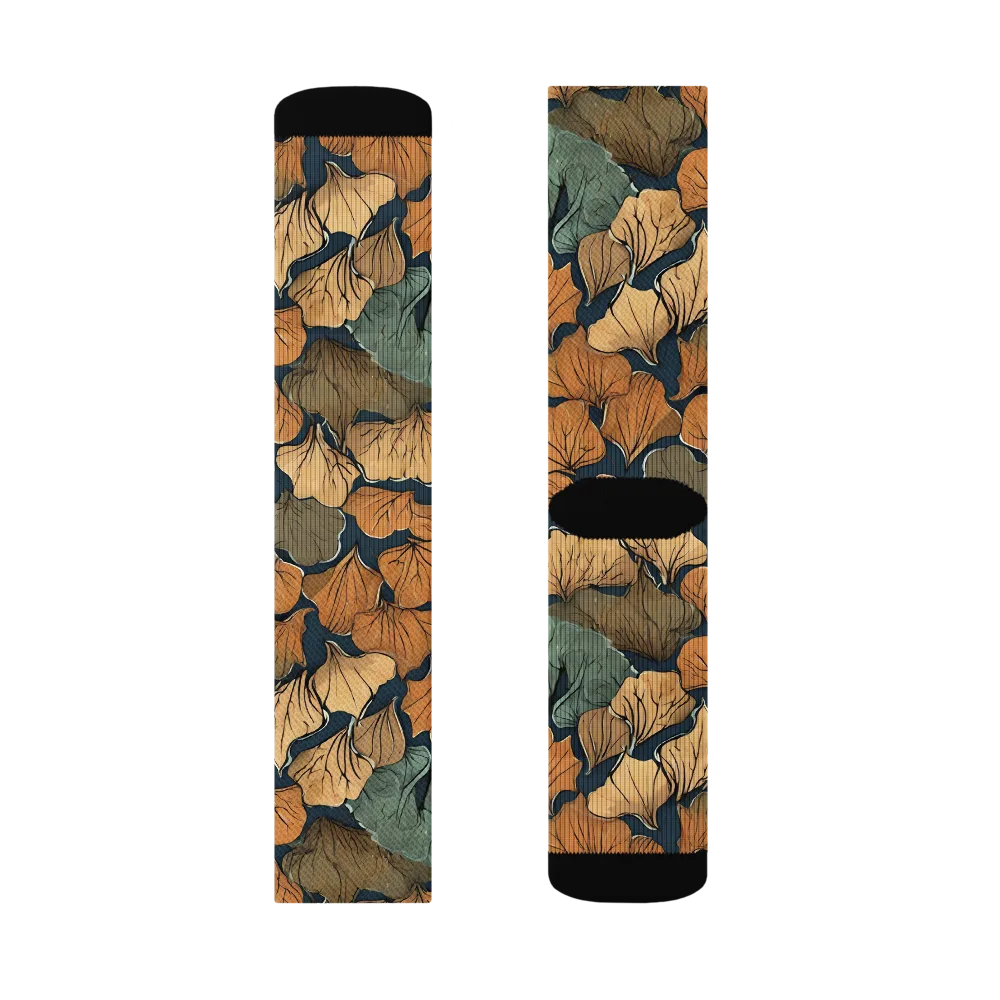 Midnight Foliage on Socks — Left Sock