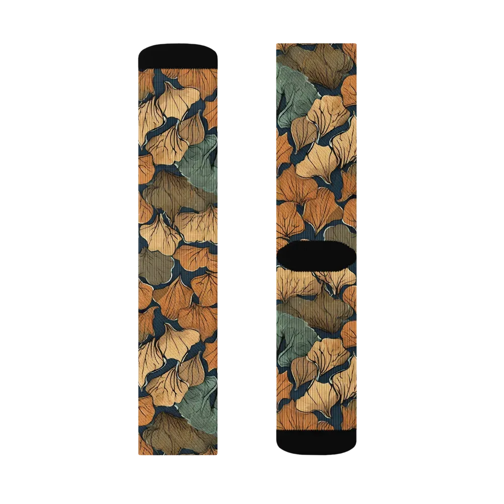 Midnight Foliage on Socks — Right Sock