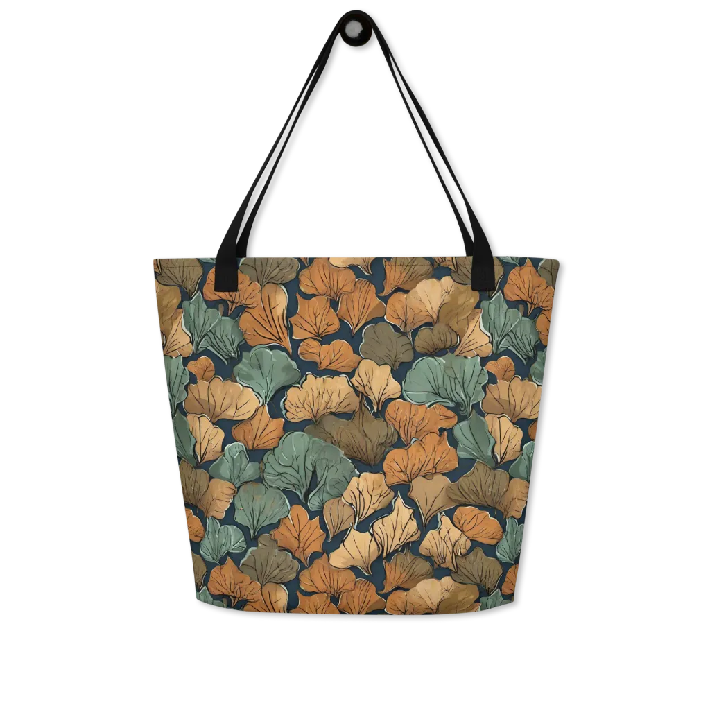 Midnight Foliage on Large Tote Bag W/ Pocket — Front