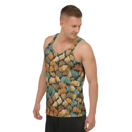 Midnight Foliage on a Men's Tank Top