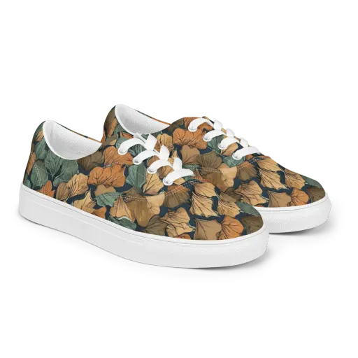 Midnight Foliage on a Men's Lace-Up Canvas Shoes