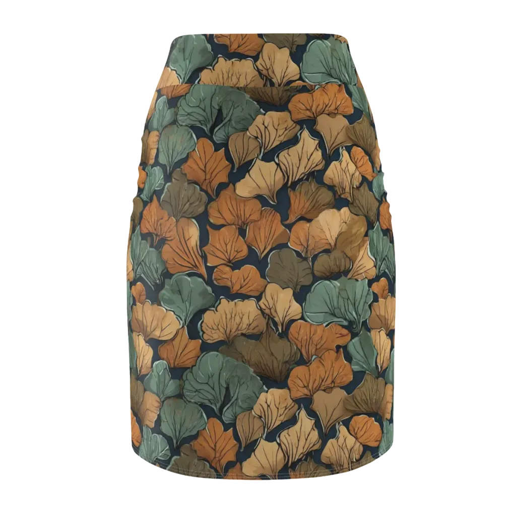Midnight Foliage on Pencil Skirt — Back