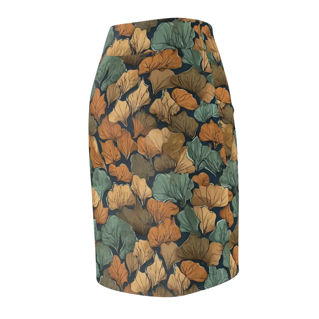 Midnight Foliage on Pencil Skirt — Back Side