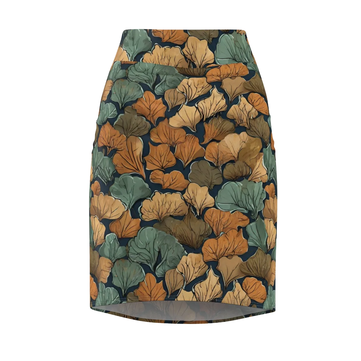 Midnight Foliage on Pencil Skirt — Front