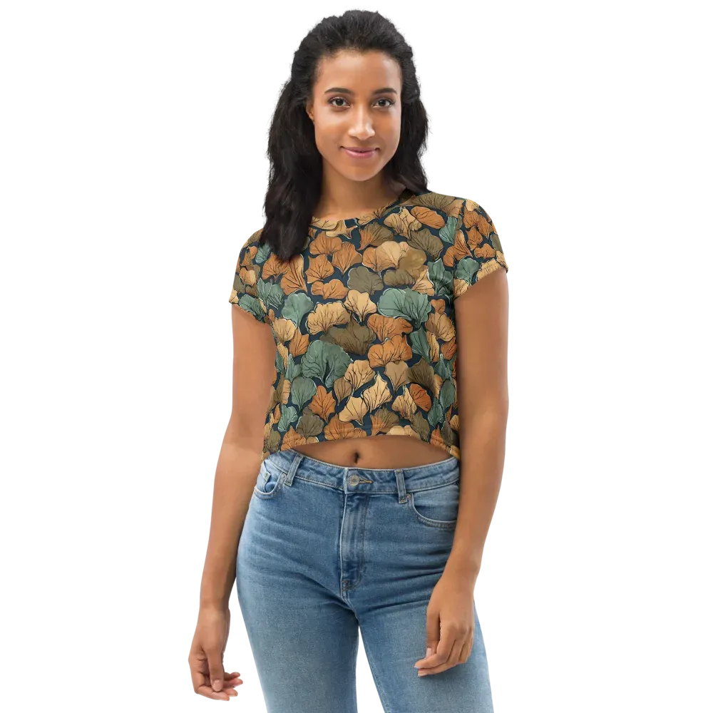 Midnight Foliage on Crop Tee — Front
