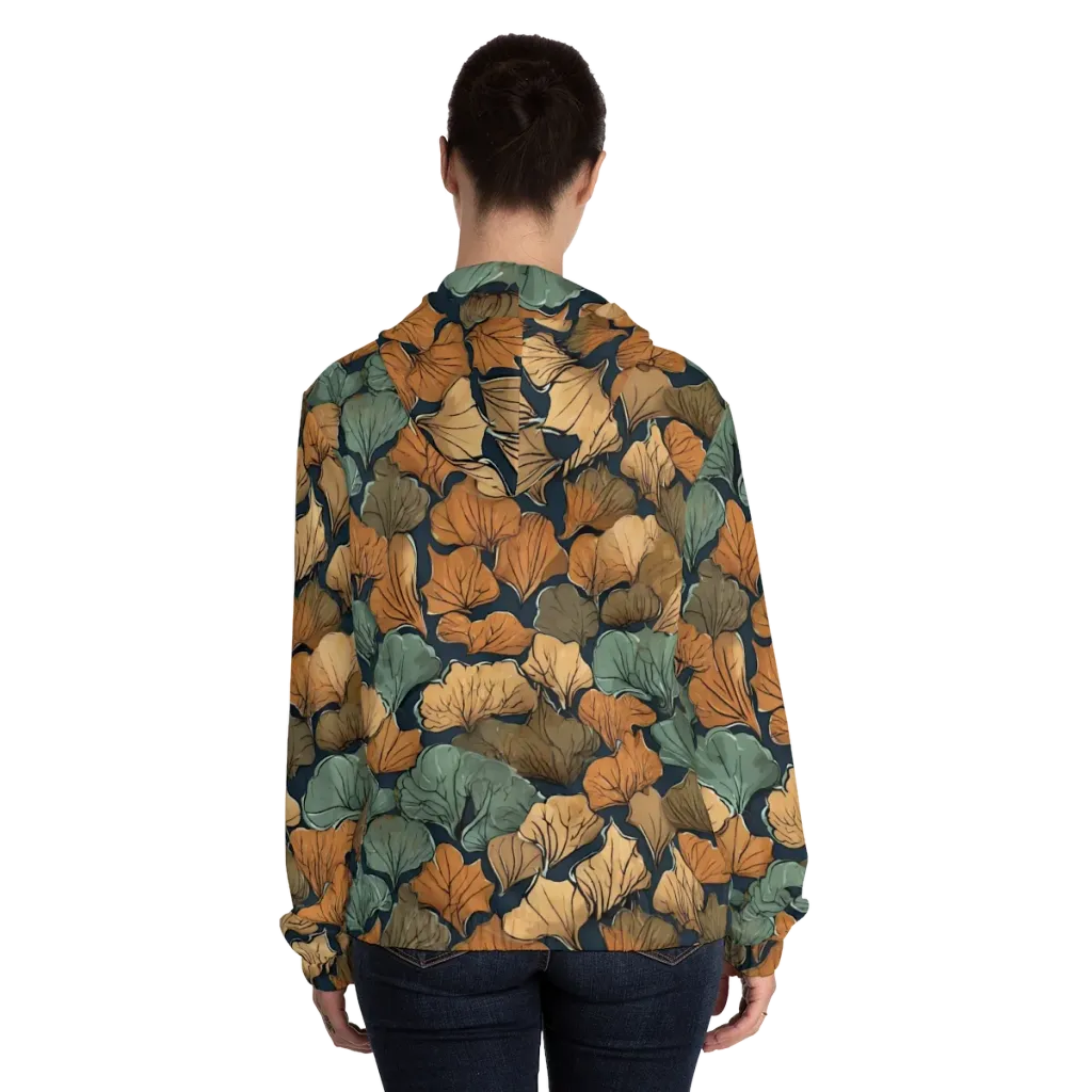 Midnight Foliage on Women's Full-Zip Hoodie — Back On Person