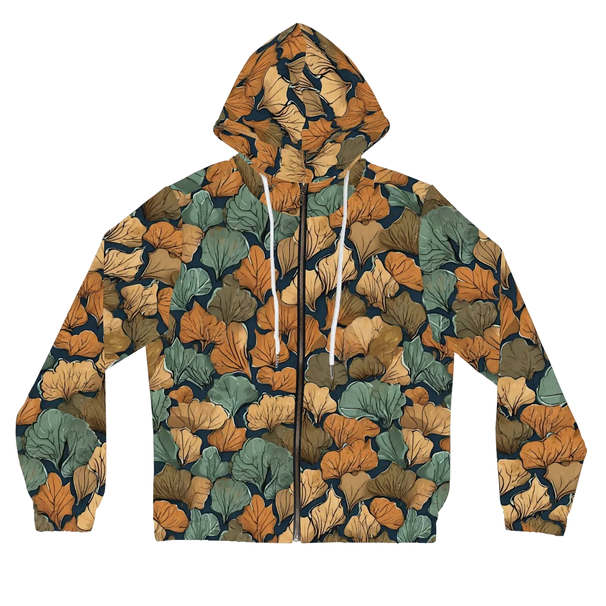 Midnight Foliage on Women's Full-Zip Hoodie — Front