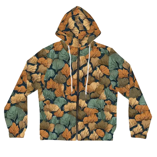 Midnight Foliage on a Women's Full-Zip Hoodie