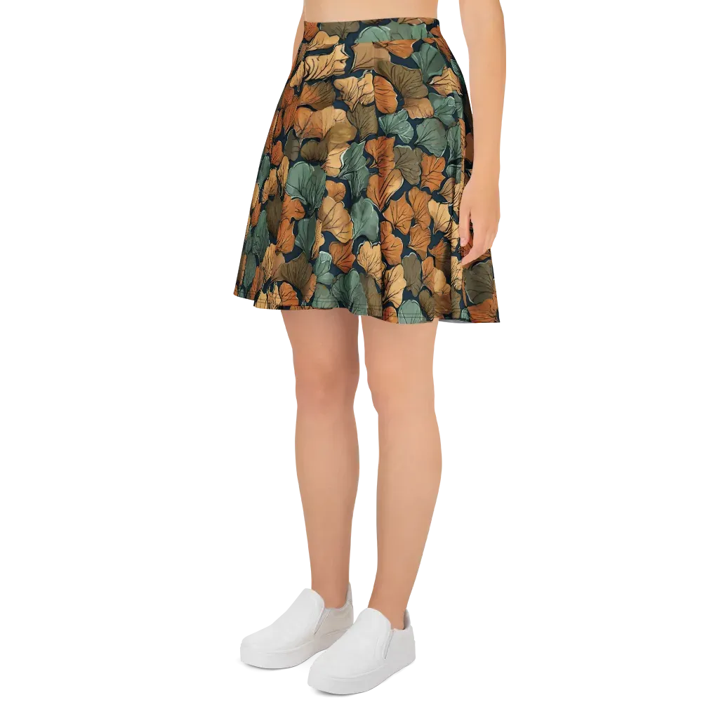 Midnight Foliage on Skater Skirt — Left