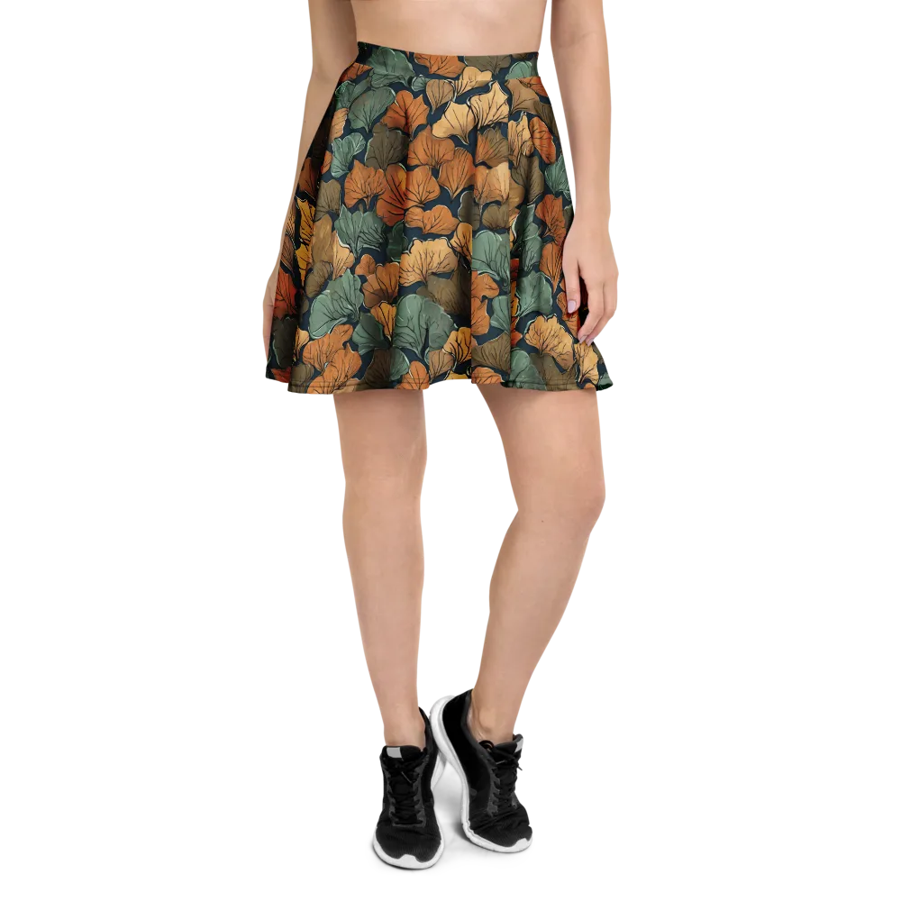 Midnight Foliage on Skater Skirt — Front