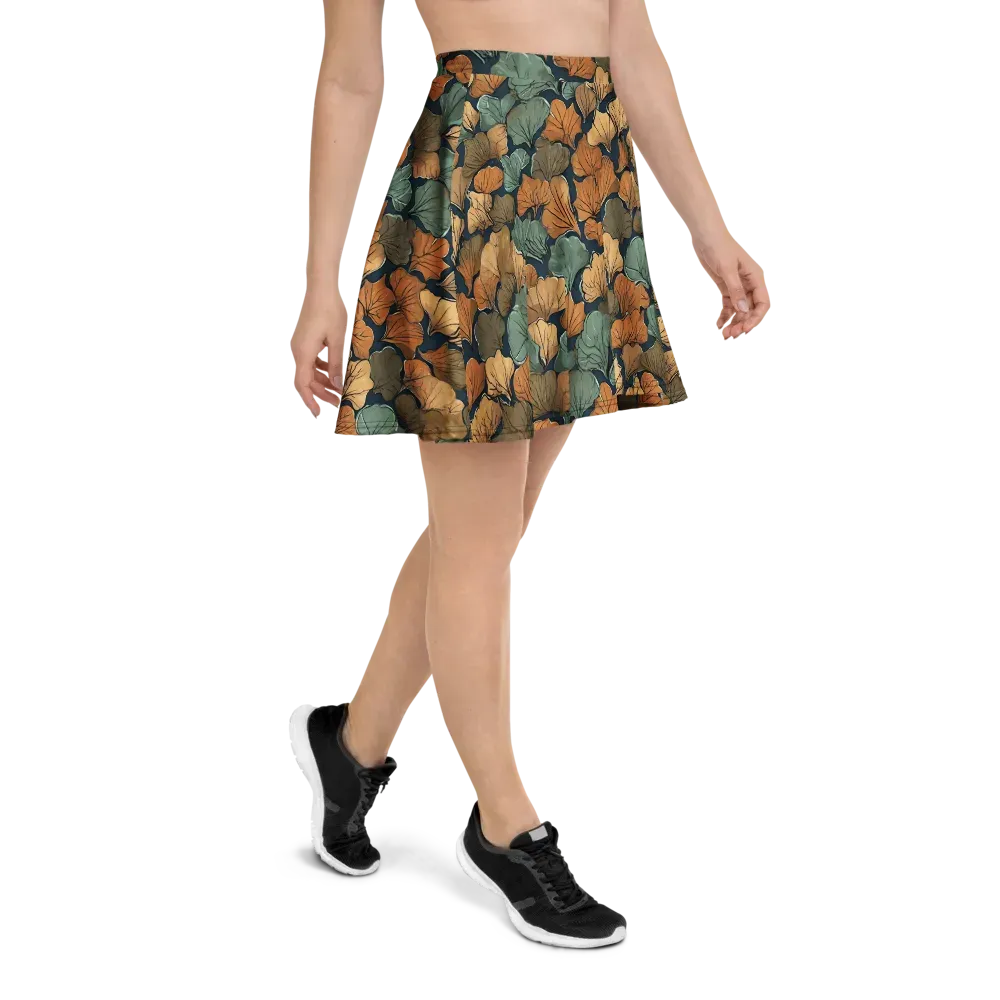 Midnight Foliage on Skater Skirt — Right