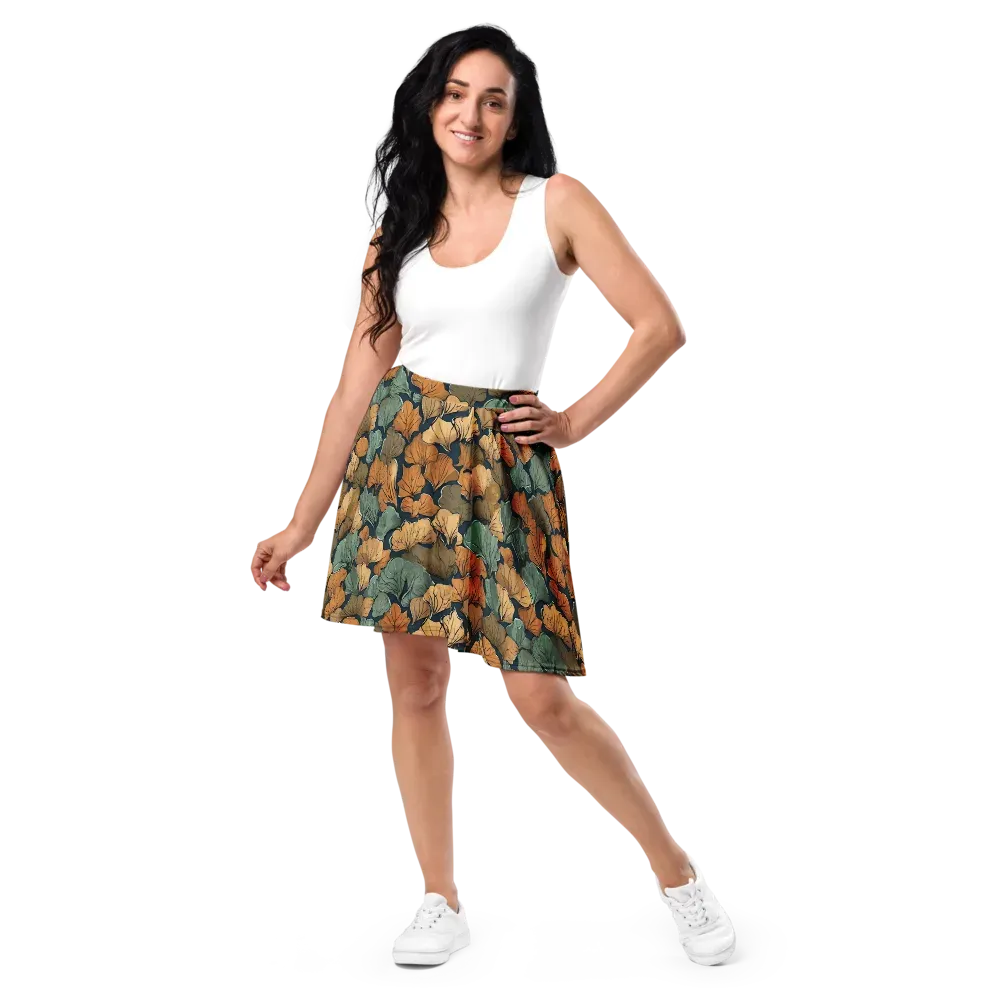 Midnight Foliage on Skater Skirt — Front