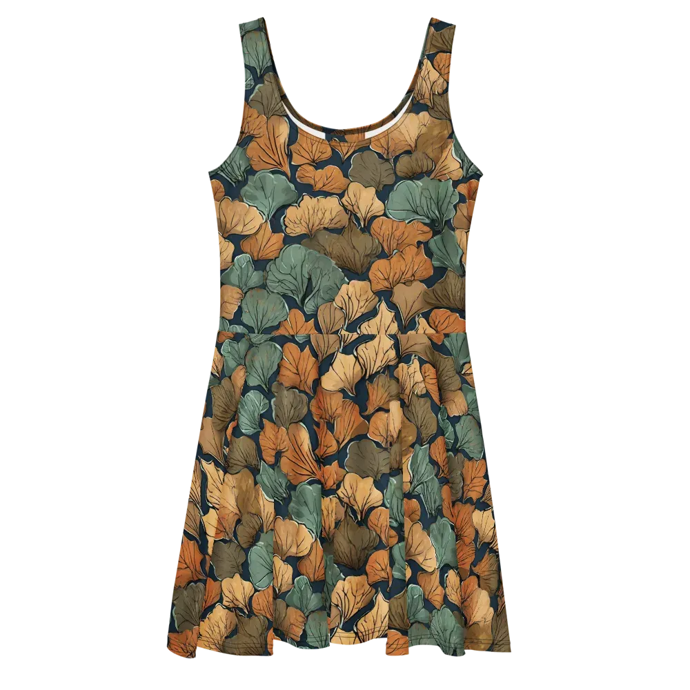 Midnight Foliage on Skater Dress — Front