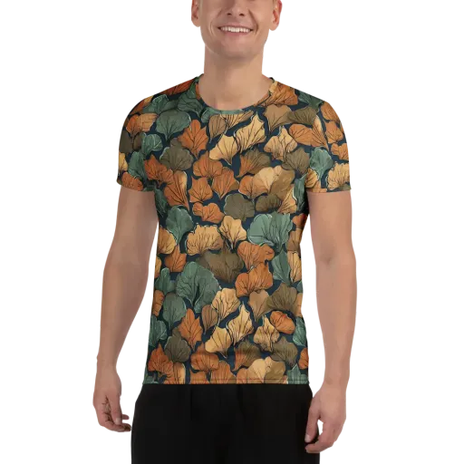 Midnight Foliage on a Men's Athletic T-Shirt