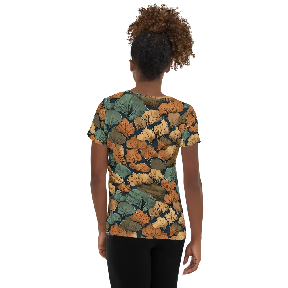 Midnight Foliage on Women's Athletic T-Shirt — Back