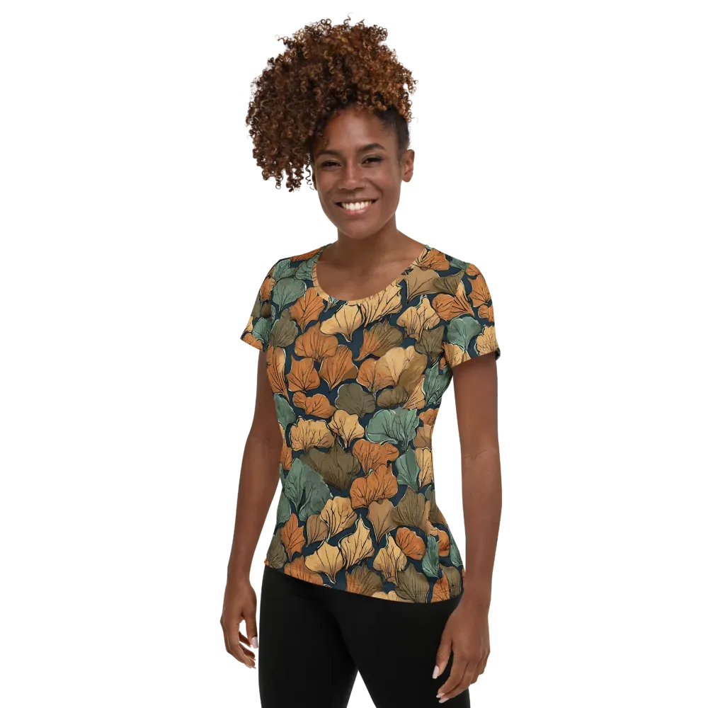 Midnight Foliage on Women's Athletic T-Shirt — Left