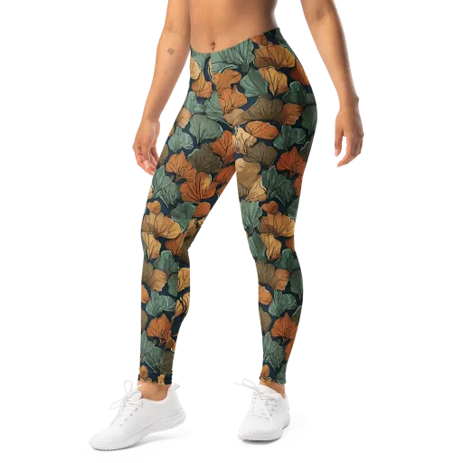 Midnight Foliage on a Leggings