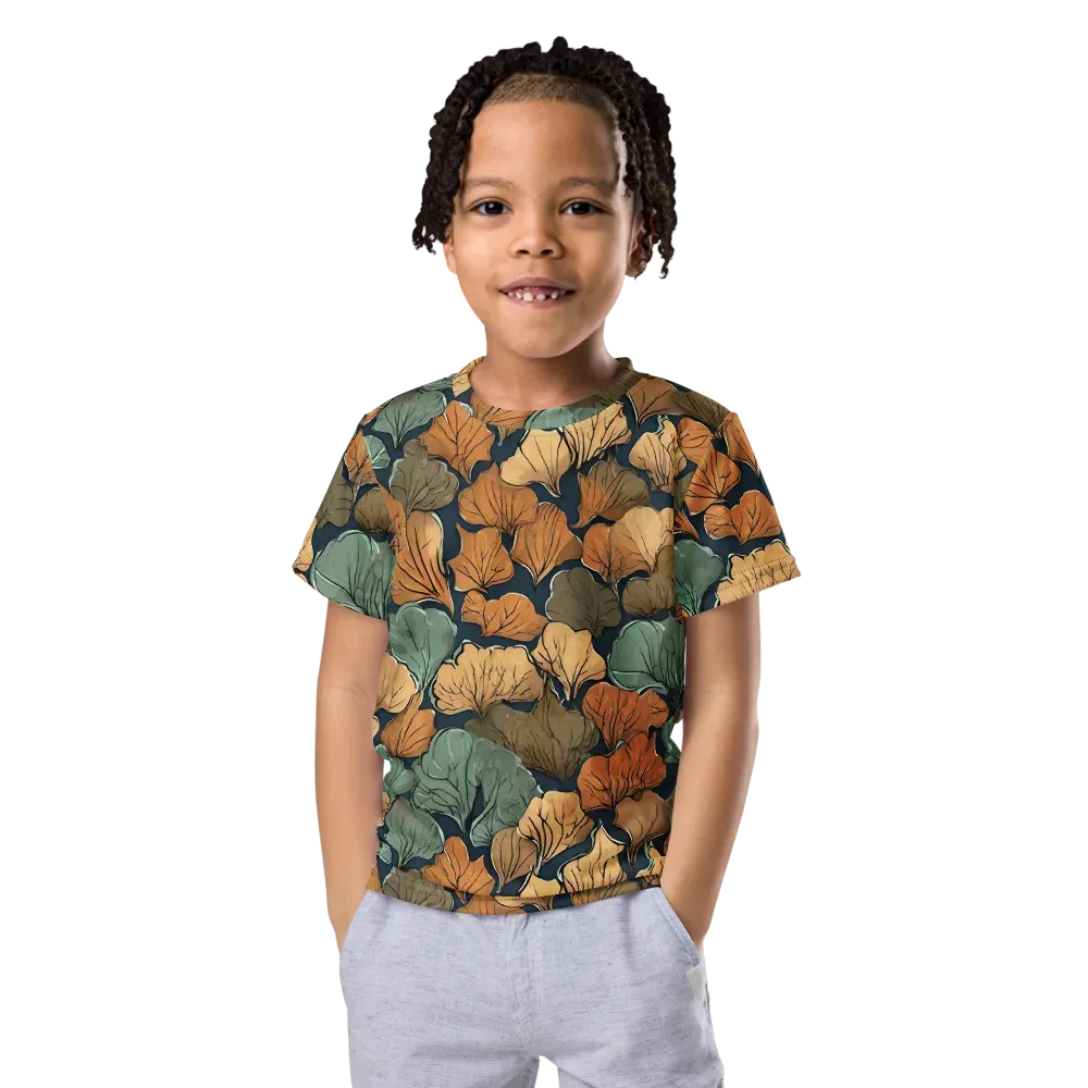 Midnight Foliage on Kids Crew Neck T-Shirt — Front