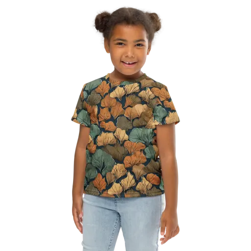 Midnight Foliage on a Kids Crew Neck T-Shirt