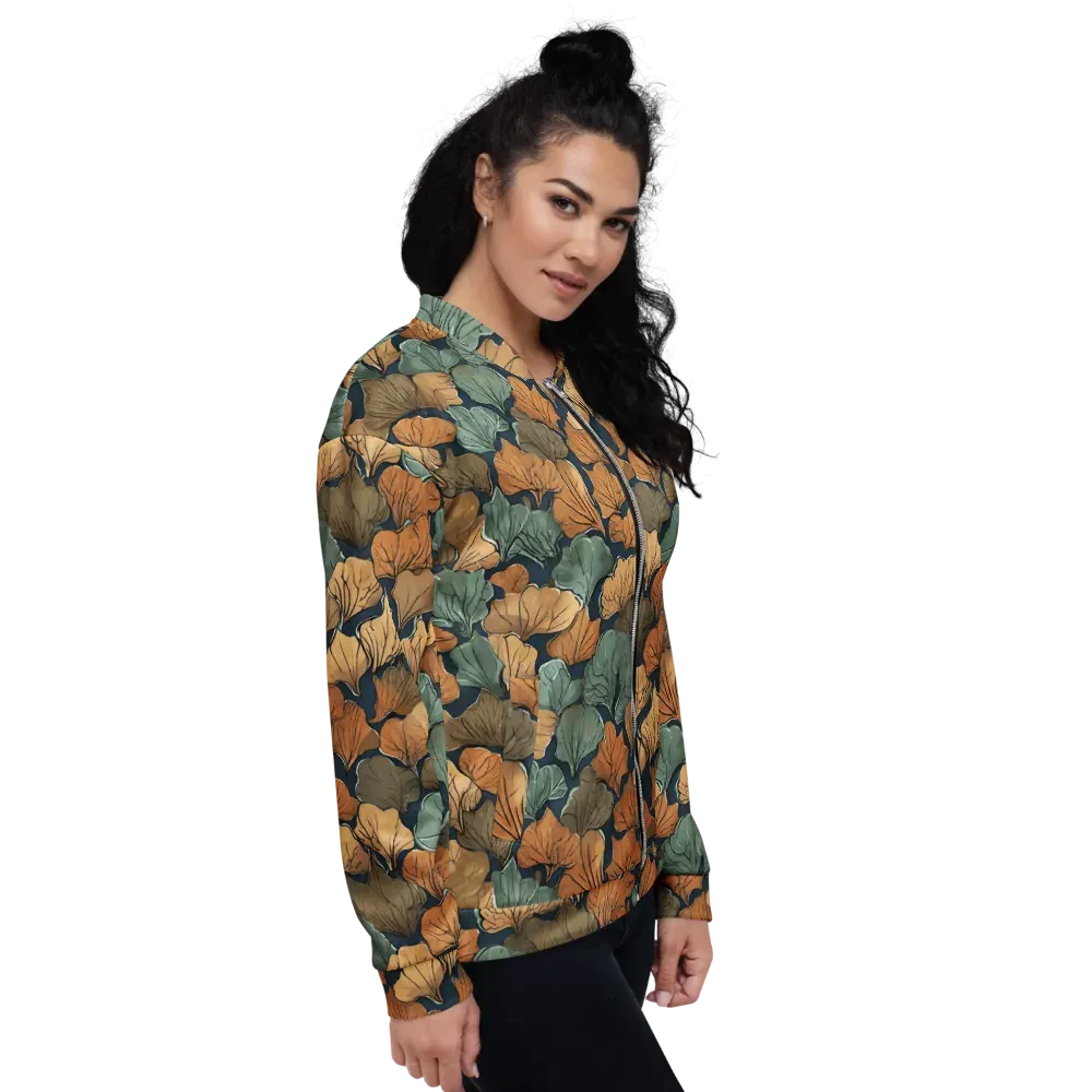 Midnight Foliage on Bomber Jacket — Right