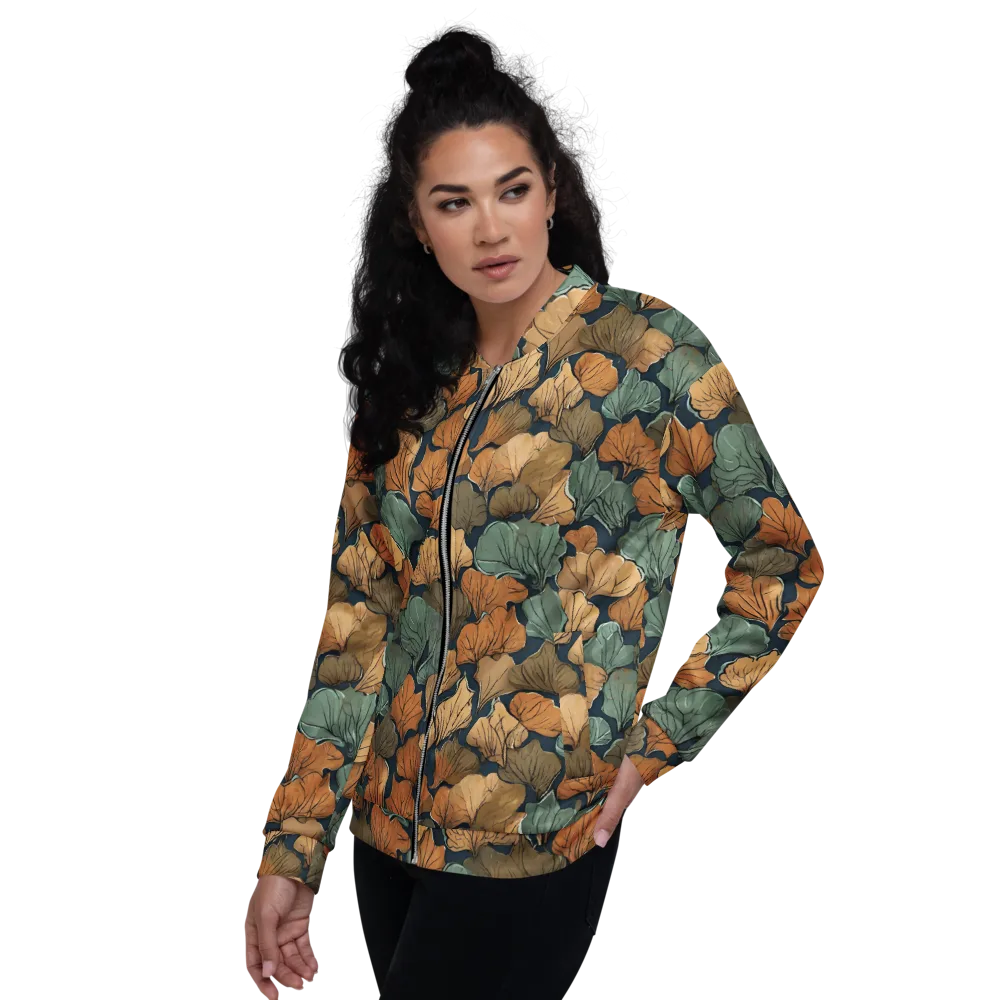 Midnight Foliage on Bomber Jacket — Left